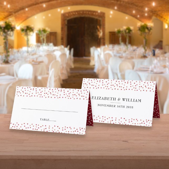 40th Wedding Anniversary Ruby Hearts Place Card (40th Wedding Anniversary Ruby Hearts Place Card)