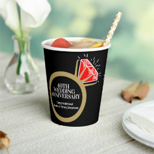 40th wedding anniversary ruby ring fun facts black paper cups