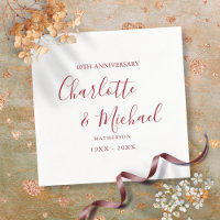 40th Wedding Anniversary Ruby Script Elegant