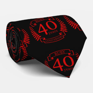 40th Wedding ANNIVERSARY RUBY Tie