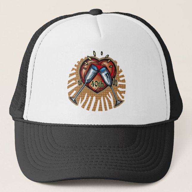 40th wedding anniversary t trucker hat (Front)