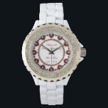 40th Wedding Anniversary Watch<br><div class="desc">A Digitalbcon Images Design featuring a ruby red and white colour theme with a variety of custom images, shapes, patterns, styles and fonts in this one-of-a-kind "Ruby Wedding Anniversary" Watch. This attractive and elegant design comes complete with customizable text lettering and white dot circle frame to signify the hours and...</div>