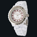 40th Wedding Anniversary Watch<br><div class="desc">A Digitalbcon Images Design featuring a ruby red and white colour theme with a variety of custom images, shapes, patterns, styles and fonts in this one-of-a-kind "Ruby Wedding Anniversary" Watch. This attractive and elegant design comes complete with customizable text lettering and white dot circle frame to signify the hours and...</div>