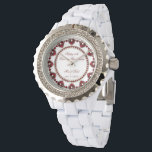 40th Wedding Anniversary Watch<br><div class="desc">A Digitalbcon Images Design featuring a ruby red and white colour theme with a variety of custom images, shapes, patterns, styles and fonts in this one-of-a-kind "Ruby Wedding Anniversary" Watch. This attractive and elegant design comes complete with customizable text lettering and white dot circle frame to signify the hours and...</div>