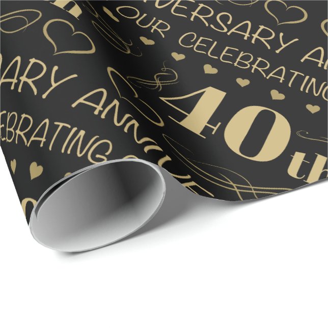 40th Wedding Anniversary Wrapping Paper (Roll Corner)
