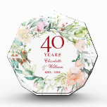 40th Wedding Ruby Anniversary Roses Garland  Photo Block<br><div class="desc">Featuring a delicate watercolor floral garland,  this chic botanical 40th wedding anniversary keepsake can be personalised with your special anniversary information in an elegant text. Designed by Thisisnotme©</div>