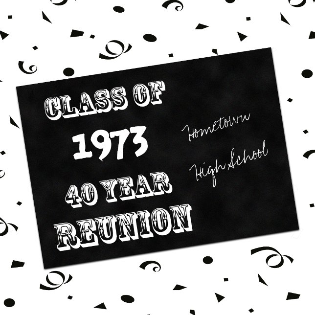 40th Year Class Reunion Chalkboard Invitation (Creator Uploaded)