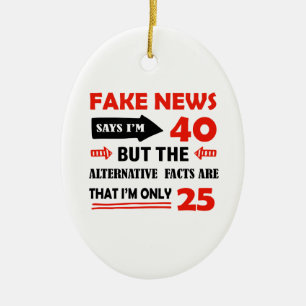 40th year old birthday gifts ceramic ornament