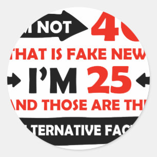 40th year old birthday gifts classic round sticker