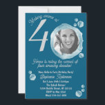 40th Yearly Milestone Bubbles Birthday Invitation<br><div class="desc">Fortieth Water Bubbles Birthday Party Invitation</div>