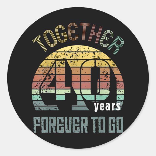 40th Years Wedding Anniversary Gifts For Couples Classic Round Sticker (Front)