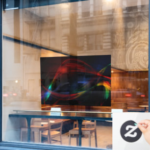 40x28 Abstract Wave Partial Transparent Design Window Cling