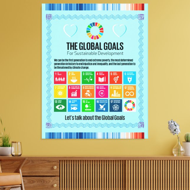 40x51" SDGs Mega Canvas: Let's Talk Global Goals Canvas Print (Insitu(LivingRoom))