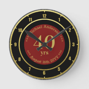 40yrs Retirement or Anniversary Personalized Round Round Clock