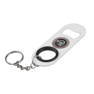 [410] Sacred Silver Scorpion on Black Mini Bottle Opener