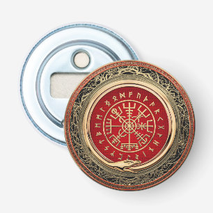 [410] Vegvisir - Viking Gold Magic Runic Compass Bottle Opener