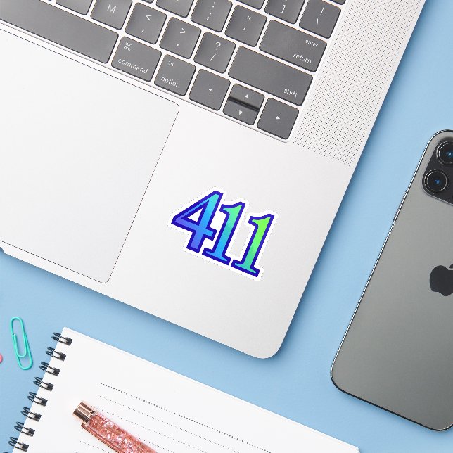 411 Angel Number Growth Sticker (Laptop w/ iPhone)