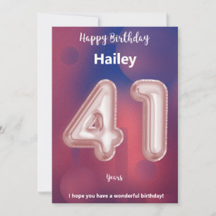 41 ans Joyeuse carte d'anniversaire