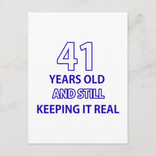 41 birthday design postcard