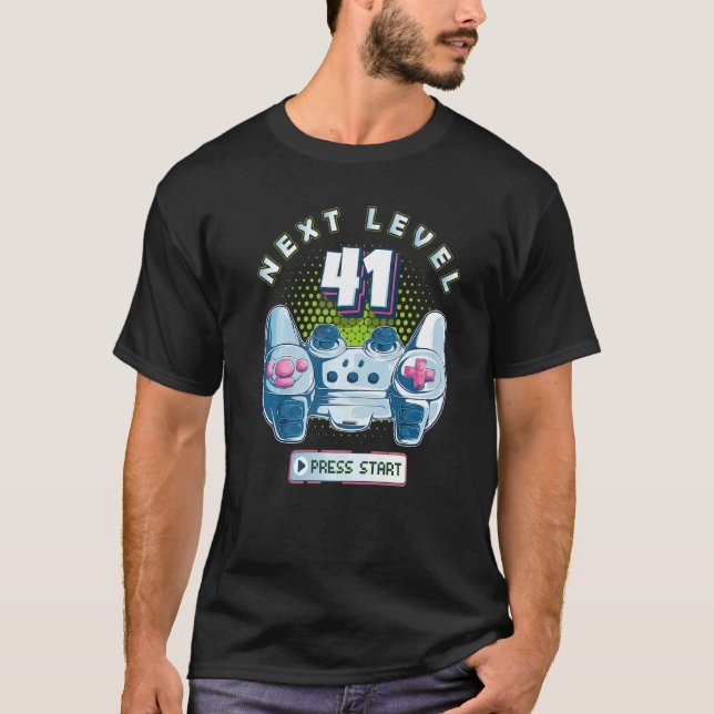 41 Birthday Gamer Next Level 41 Gaming Controller  T-Shirt (Front)