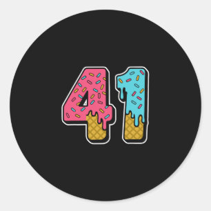 41 Ice Cream Drip Meme Forty One Four Gen Alpha Sl Classic Round Sticker