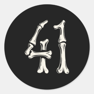 41 Meme Halloween Skeleton 4 1 Meme Funny Forty On Classic Round Sticker