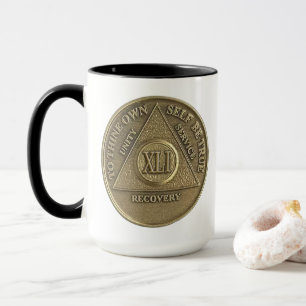 41 Year CUSTOM NAME Sober Coin Anniversary Mug