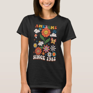 41 Year Old Awesome Since 1982 Groovy Retro 41th B T-Shirt