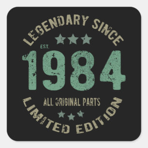 41 Year Old Bday 1984 Legend 41st Birthday Gift Square Sticker