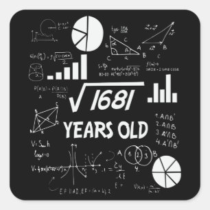 41 Year Old Bday Math Teacher 41st Birthday Gift Square Sticker