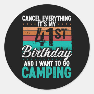 41 Year Old Camper Birthday For Men Mountains Camp Classic Round Sticker
