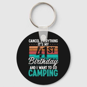 41 Year Old Camper Birthday For Men Mountains Camp Keychain