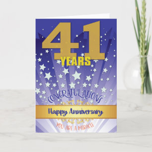 41 Year Recovery Anniversary Bold Numeral Card
