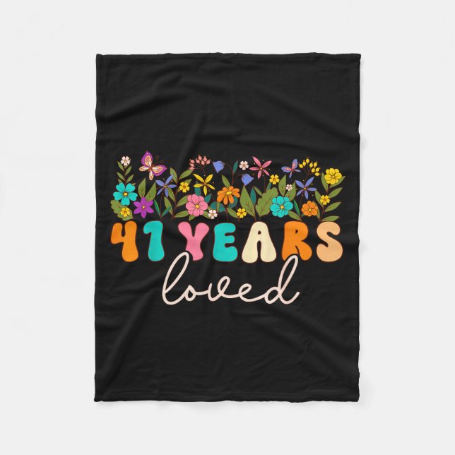 41 Years Loved Men Women 41 Years Old Groovy 41st  Fleece Blanket (Front)