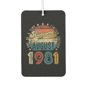 41 years old 41th birthday Vintage August 1981 Air Freshener