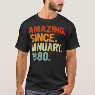 41 Years Old Retro Birthday Gift Amazing Since Jan T-Shirt