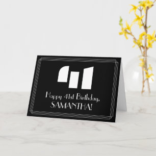 41st Birthday: Art Deco Inspired Look "41" & Name Card