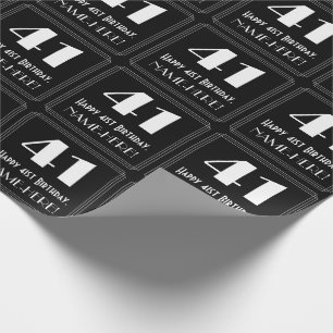 41st Birthday - Art Deco Inspired Look "41", Name Wrapping Paper