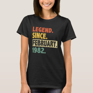 41st Birthday Awesome Since February 1982 41 Years T-Shirt