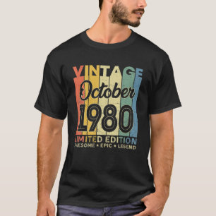 41St Birthday Decoration October 1980 Men Women 41 T-Shirt