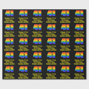 41st Birthday: Fun, Colourful Rainbow Inspired # 4 Wrapping Paper