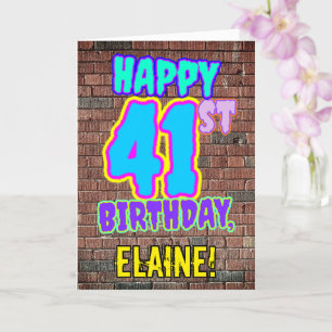41st Birthday - Fun, Urban Graffiti Inspired Look Card