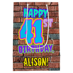 41st Birthday: Fun, Urban Graffiti Inspired Look Medium Gift Bag
