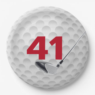 41st Birthday Golf Ball Design  Paper Plate