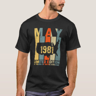 41st Birthday May 1981 41 Years Of Being Awesome T-Shirt