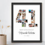 41st Birthday Number 41 Custom Photo Collage Poster<br><div class="desc">Celebrate 40st birthday with this personalized number 40 photo collage poster. This customizable gift is also perfect for wedding anniversary. It's a great way to display precious memories from your wedding and married life. The poster features a collage of photos capturing those special moments, and it can be customized with...</div>