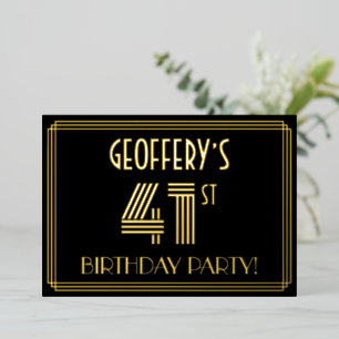41st Birthday Party — Art Deco Style “41” + Name