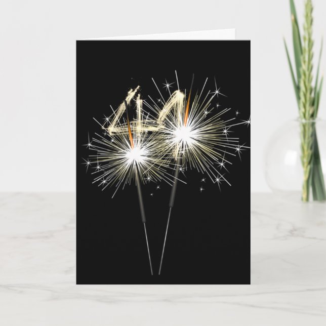41st Birthday Sparklers on Black   Card (Front)
