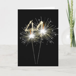 41st Birthday Sparklers on Black   Card