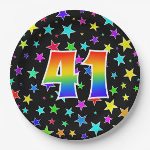 41st Event: Bold, Fun, Colourful Rainbow 41 Paper Plate